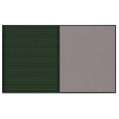 United Visual Products Double Door Radius Corkboard, 60"x36", Hea UV7014RC-SATIN-AMETHY